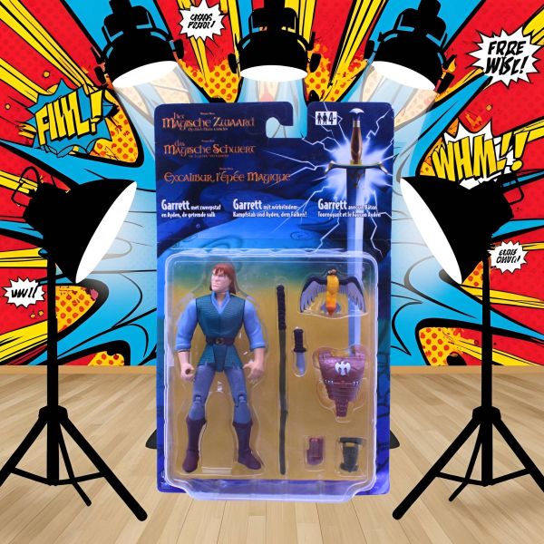 Garrett Actionfigur – Quest for Camelot (Hasbro 1998) OVP mit Ayden & Kampfstab